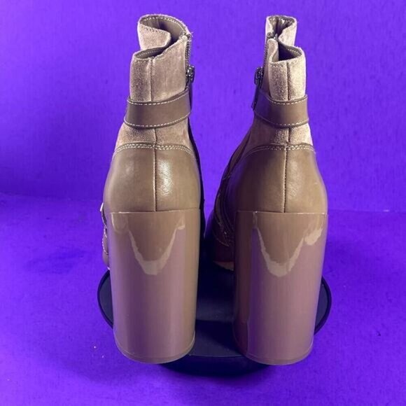 Vince Camuto Erillie Wild Mushroom Leather Moto Ankle Bootie Women's Size 11-NEW - Picture 4 of 7